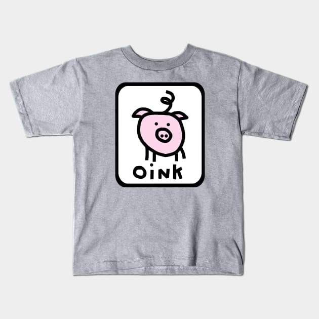 Self Portrait Pig For Cute Animals Kids T-Shirt by ellenhenryart